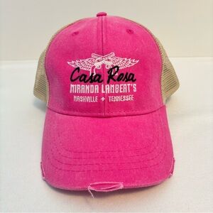 Miranda Lambert Casa Rosa Tex Mex Cantina Distressed Trucker Hat Pink Tan New